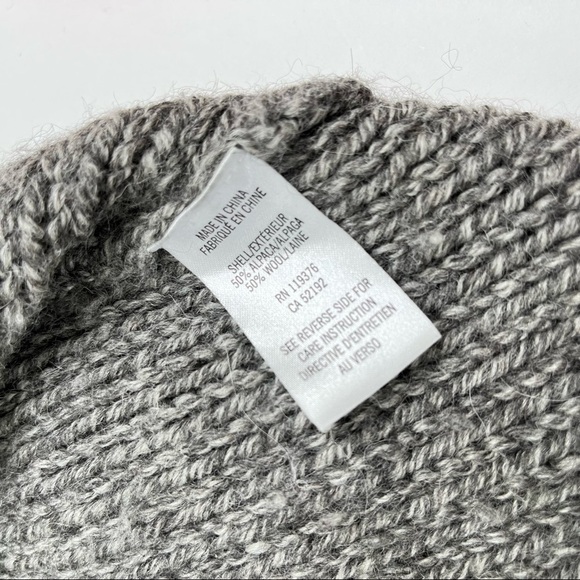 Helmut LANG Smokey Grey Wool & Alpaca Blend Asymmetrical Long Sleeve Sweater Top - Picture 10 of 12